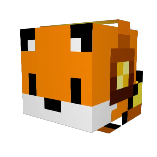 TheAlphaFoxYT Minecraft avatar head, 3D render