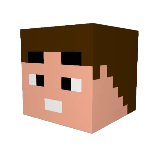 TheAmazingBishop Minecraft avatar head, 3D render