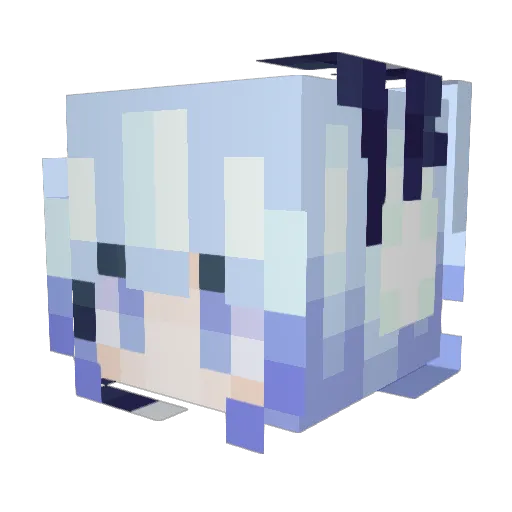 TheAru9 Minecraft avatar head, 3D render
