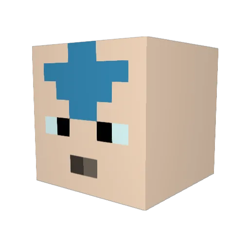 TheAvatar0 Minecraft avatar head, 3D render