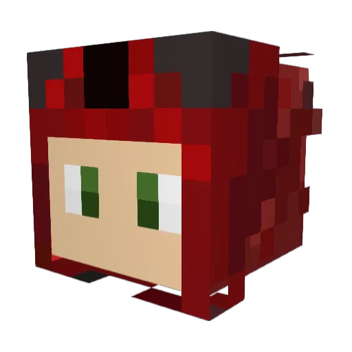 TheBab Minecraft avatar head, 3D render