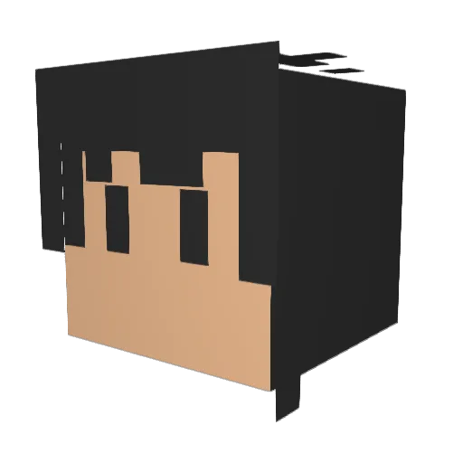 TheBeJass Minecraft avatar head, 3D render