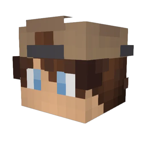 TheBestCubeHD Minecraft avatar head, 3D render