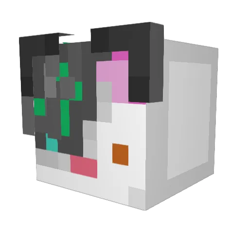 TheBetterCat Minecraft avatar head, 3D render