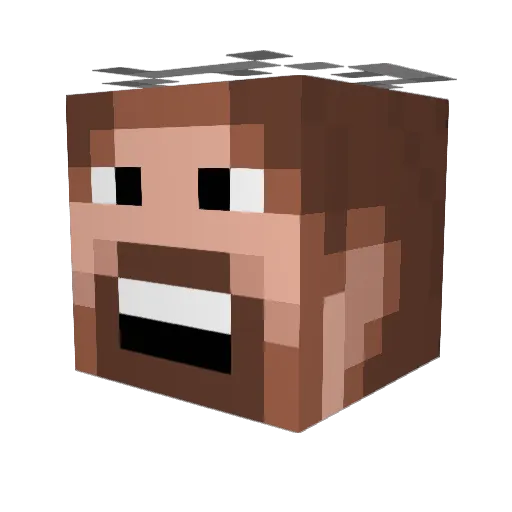 TheBeweis Minecraft avatar head, 3D render