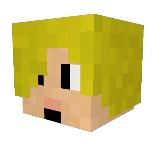 TheBlackBeach Minecraft avatar head, 3D render