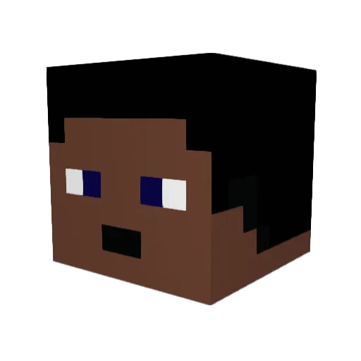 TheBlackMan0 Minecraft avatar head, 3D render