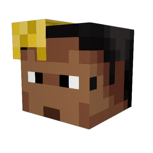TheBlackPlate Minecraft avatar head, 3D render