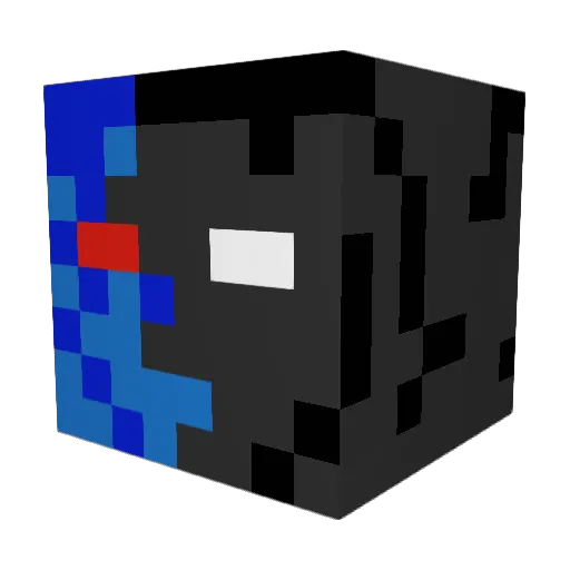 TheBlackSeeker Minecraft avatar head, 3D render