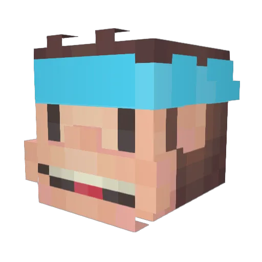 TheBluBonfire Minecraft avatar head, 3D render
