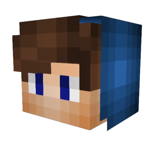 TheBlueCrewTV Minecraft avatar head, 3D render