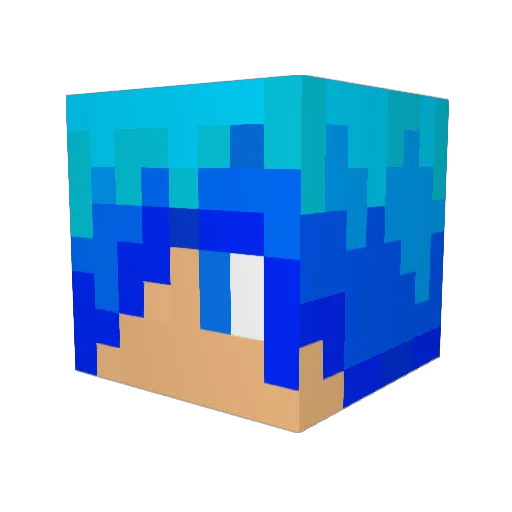TheBlueEyeGaming Minecraft avatar head, 3D render