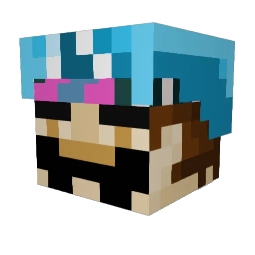 TheBlueL Minecraft avatar head, 3D render