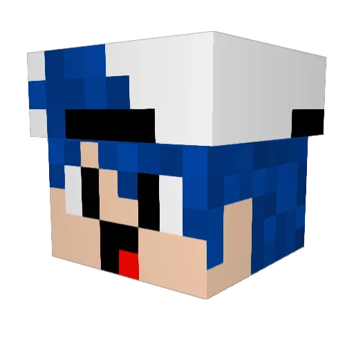 TheBlueZap Minecraft avatar head, 3D render
