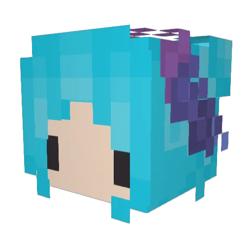 TheBlue_By Minecraft avatar head, 3D render