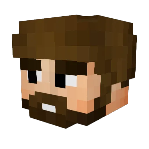 TheBobRoss Minecraft avatar head, 3D render