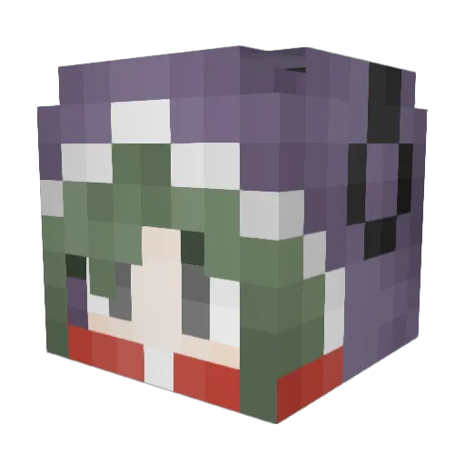 TheBomKab Minecraft avatar head, 3D render