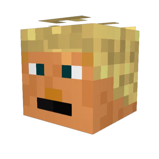 TheBookbender Minecraft avatar head, 3D render