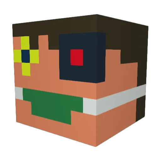 TheBossPhil Minecraft avatar head, 3D render