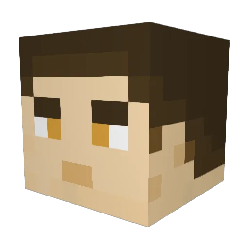 TheBroom Minecraft avatar head, 3D render