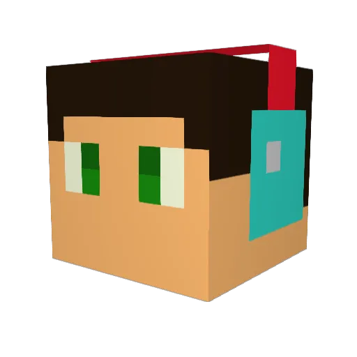 TheBubbles72 Minecraft avatar head, 3D render