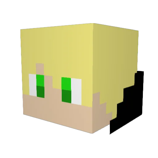 TheBug5 Minecraft avatar head, 3D render