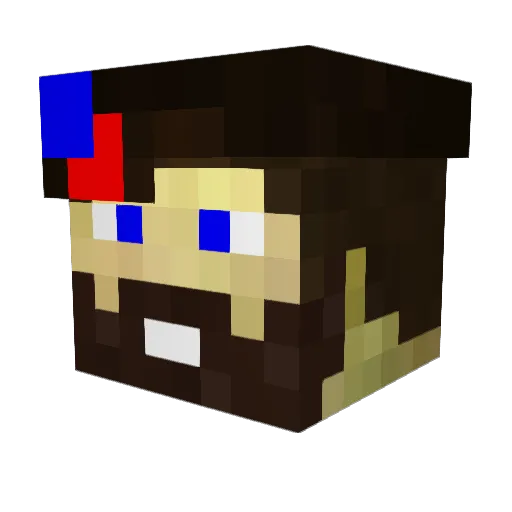 TheCaptainCat Minecraft avatar head, 3D render
