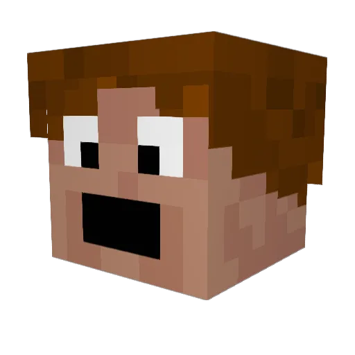 TheCartnerGang Minecraft avatar head, 3D render