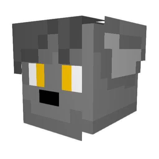 TheCatInGrey Minecraft avatar head, 3D render