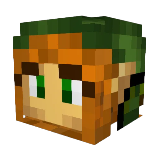 TheCavemanJack Minecraft avatar head, 3D render