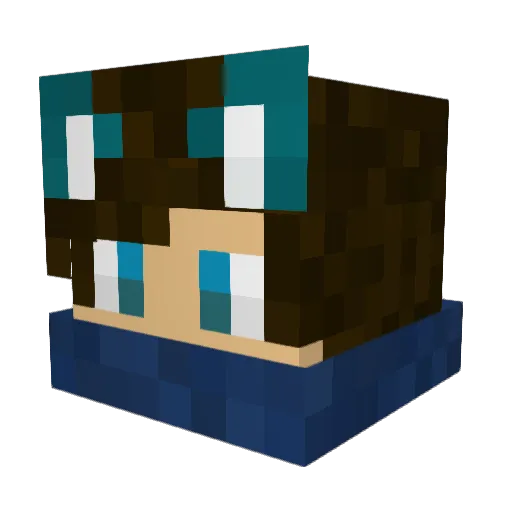 TheCevux Minecraft avatar head, 3D render