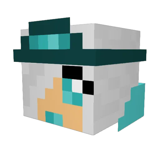 TheCharmedOne Minecraft avatar head, 3D render