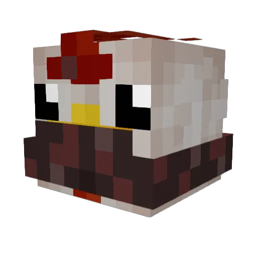 TheChickenThief Minecraft avatar head, 3D render