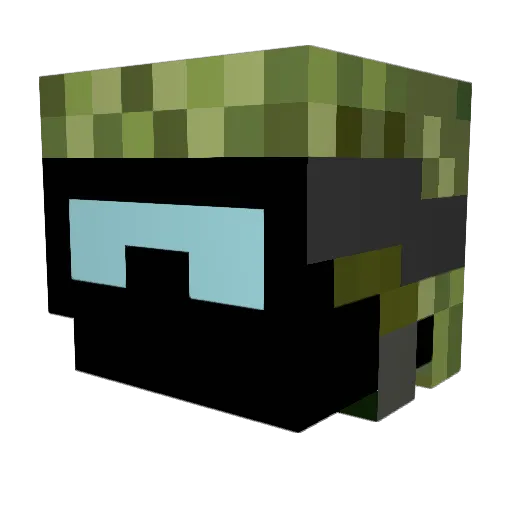 TheCombatant Minecraft avatar head, 3D render
