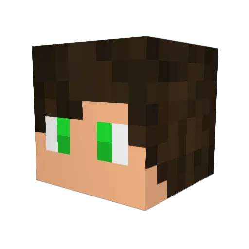 TheCrazyDrager Minecraft avatar head, 3D render