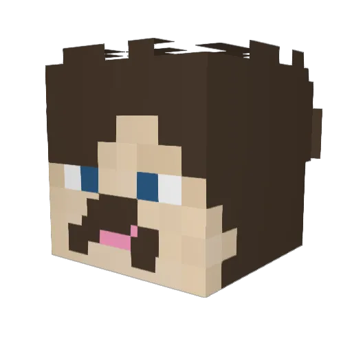 TheCrazyMike Minecraft avatar head, 3D render