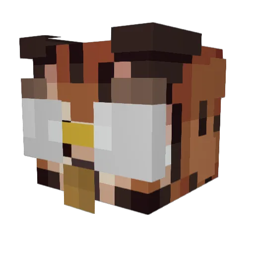TheCrossedOwl Minecraft avatar head, 3D render