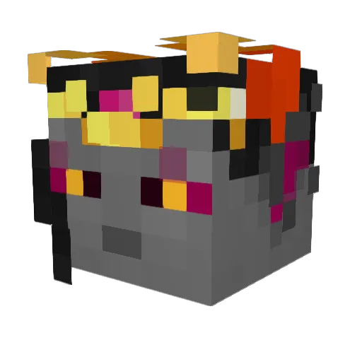 TheCrystalCat Minecraft avatar head, 3D render