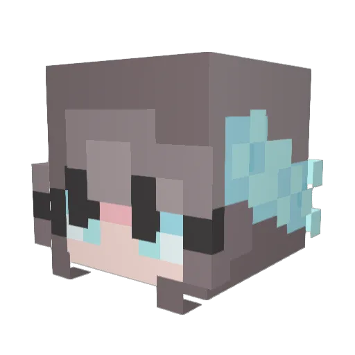TheCuteness Minecraft avatar head, 3D render