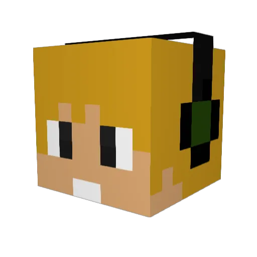 TheDaVinci_01 Minecraft avatar head, 3D render