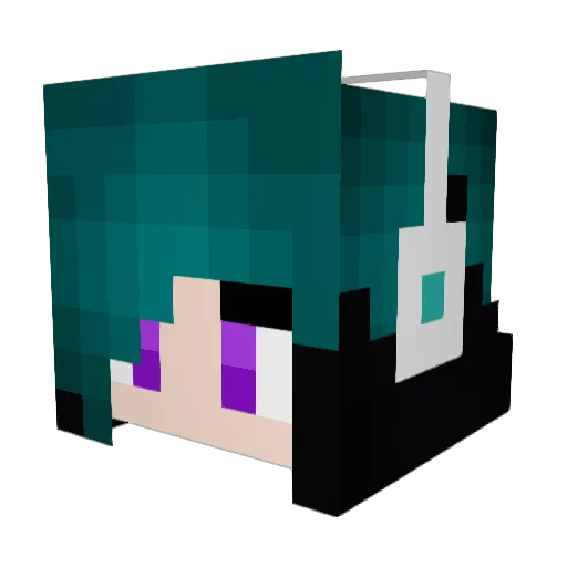 TheDarkAron Minecraft avatar head, 3D render