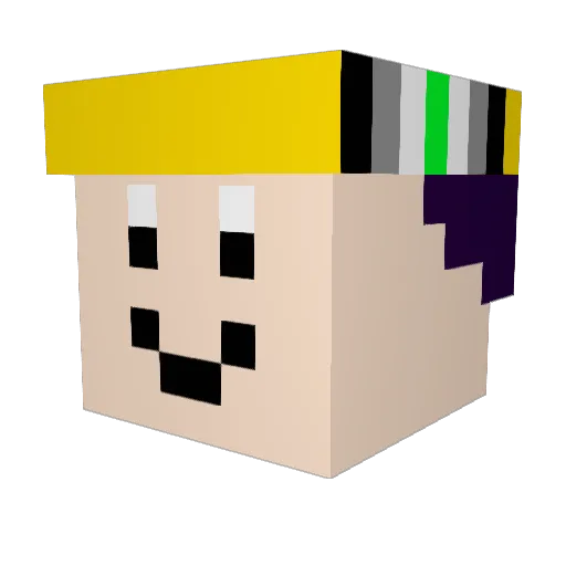 TheDeDAlien Minecraft avatar head, 3D render