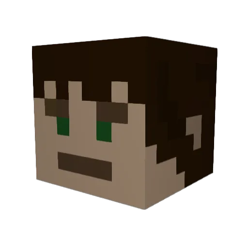 TheDeadButler Minecraft avatar head, 3D render