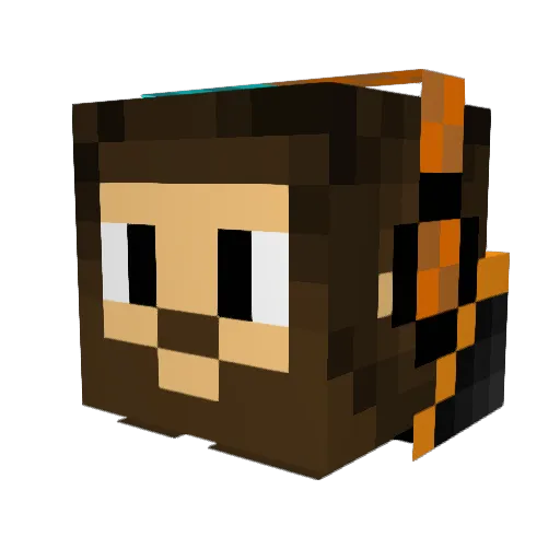 TheDebs Minecraft avatar head, 3D render