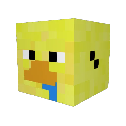 TheDiploX2 Minecraft avatar head, 3D render