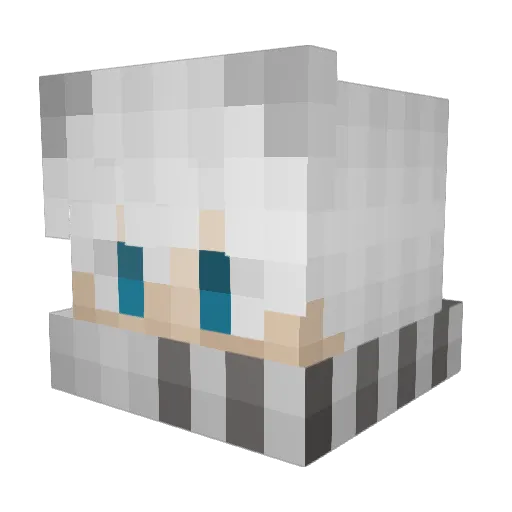 TheDirtyNeko Minecraft avatar head, 3D render