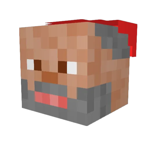 TheDogFatherTV Minecraft avatar head, 3D render