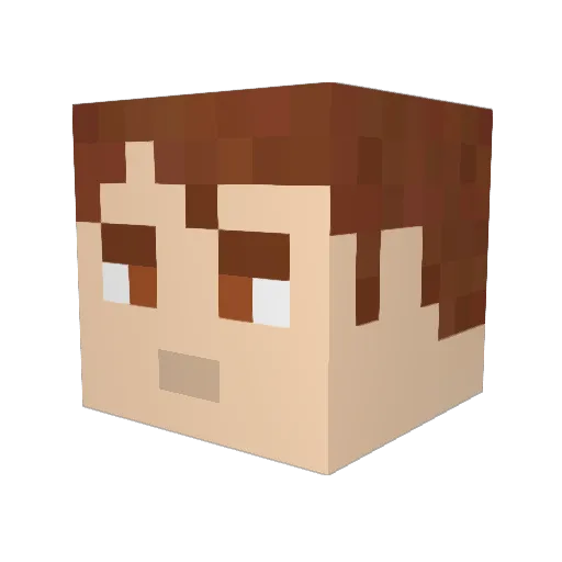 TheDoubleGaming Minecraft avatar head, 3D render