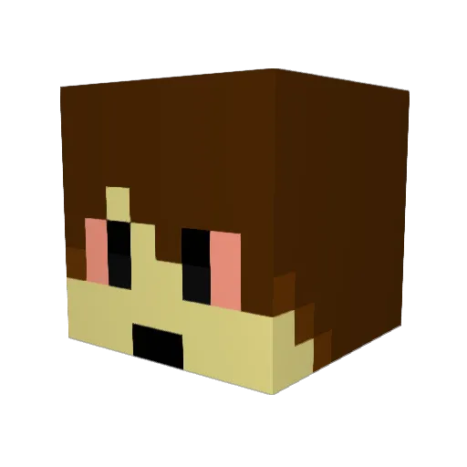 TheDube Minecraft avatar head, 3D render