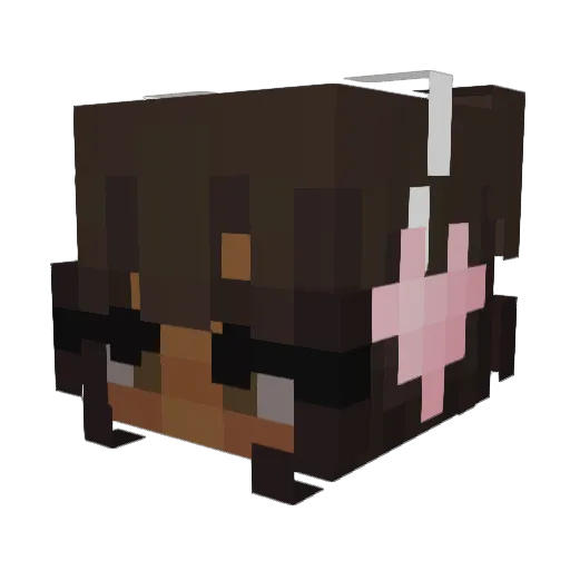 TheEggnameMeg Minecraft avatar head, 3D render